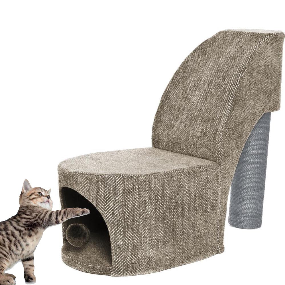 Tiragraffi per gatto tacco in corda sisal naturale altezza 56 cm design fuss-cat