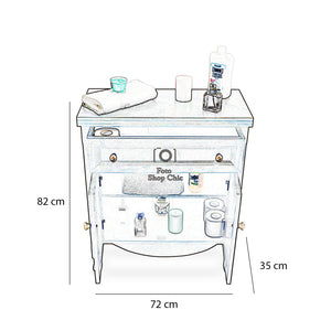 Mobile multiuso colonna bagno in legno arte povera