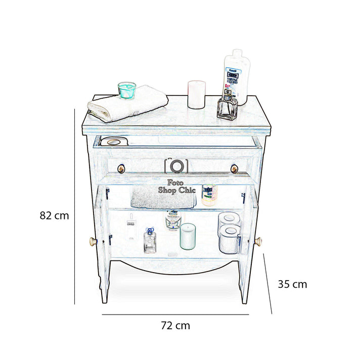 Mobile multiuso colonna bagno in legno arte povera