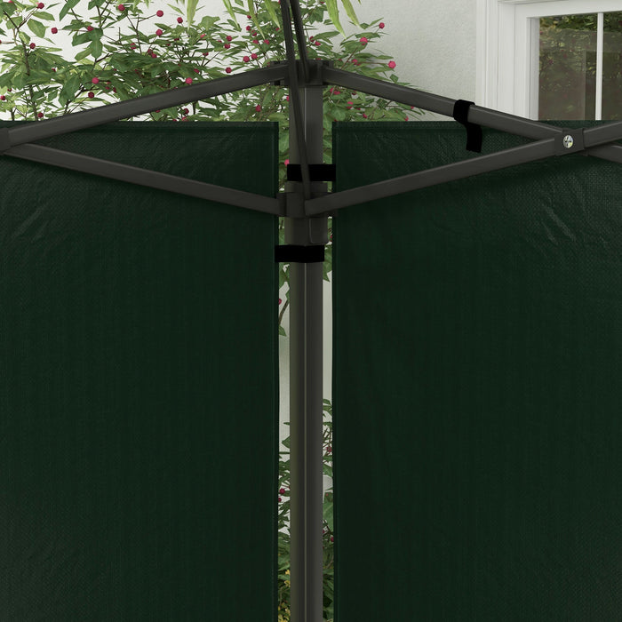 Set 2 Pareti Laterali per Gazebo 3x3m e 3x6m con Finestre 293x193 cm in PE e Plastica Verde