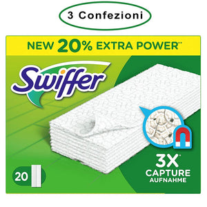 Swiffer panni di ricambio cattura polvere per scopa swiffer 3 confezioni da 20 panni