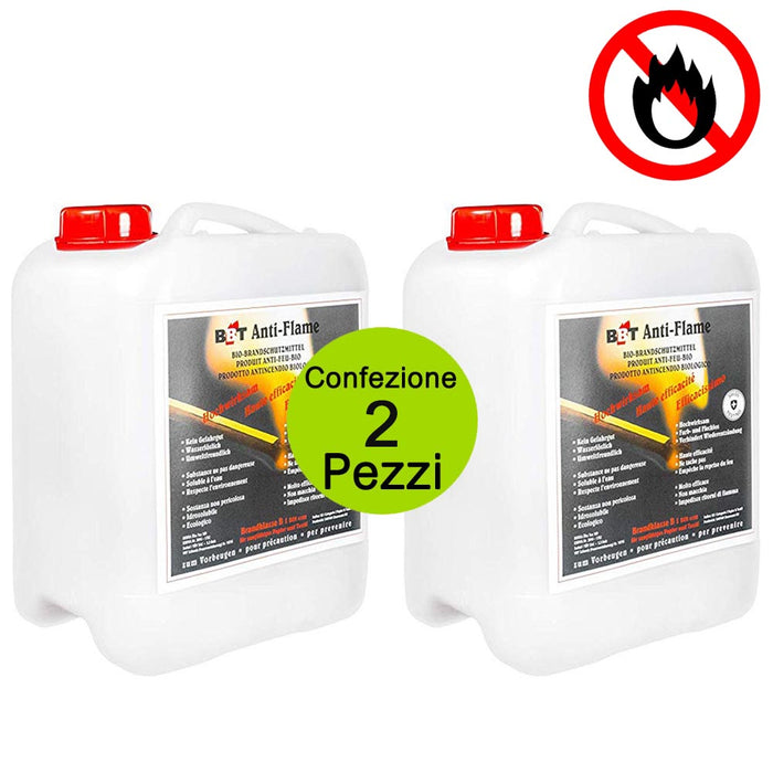 Multipack 2 pezzi spray ignifugo ritardante fiamma testato bio antincendio 10 litri