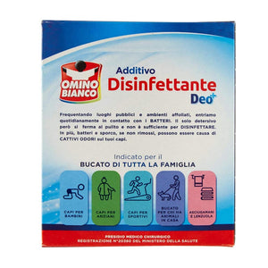 Omino bianco additivo disinfettante in polvere battericida per bucato 4 confezioni da 450 grammi