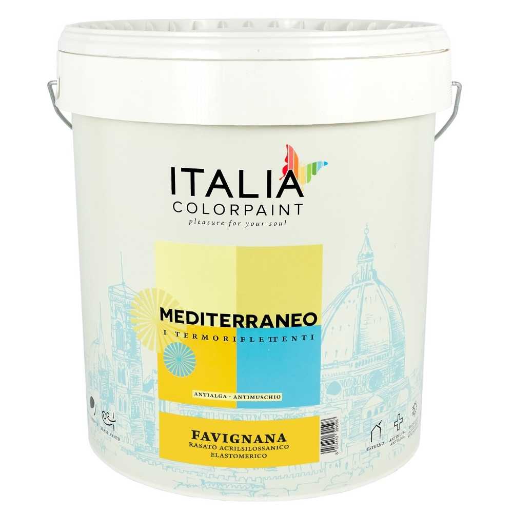 Italia colorpaint favignana rasato acrilsilossanico elastomerico termoriflettente *** tinta bianco, contenuto kg 20, ...