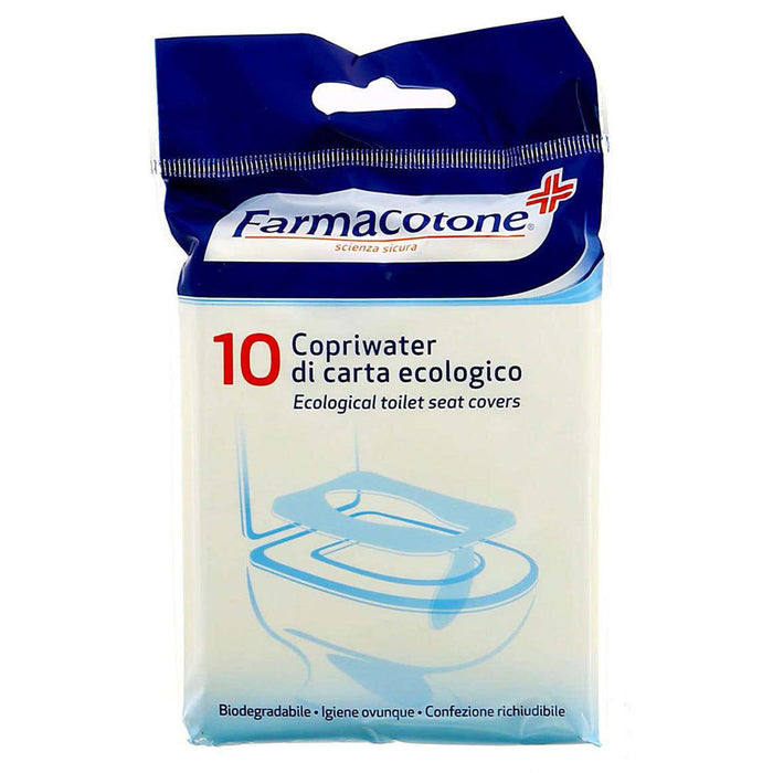 Farmacotone copriwater di carta ecologico 5 buste da 10 copriwater ciascuna