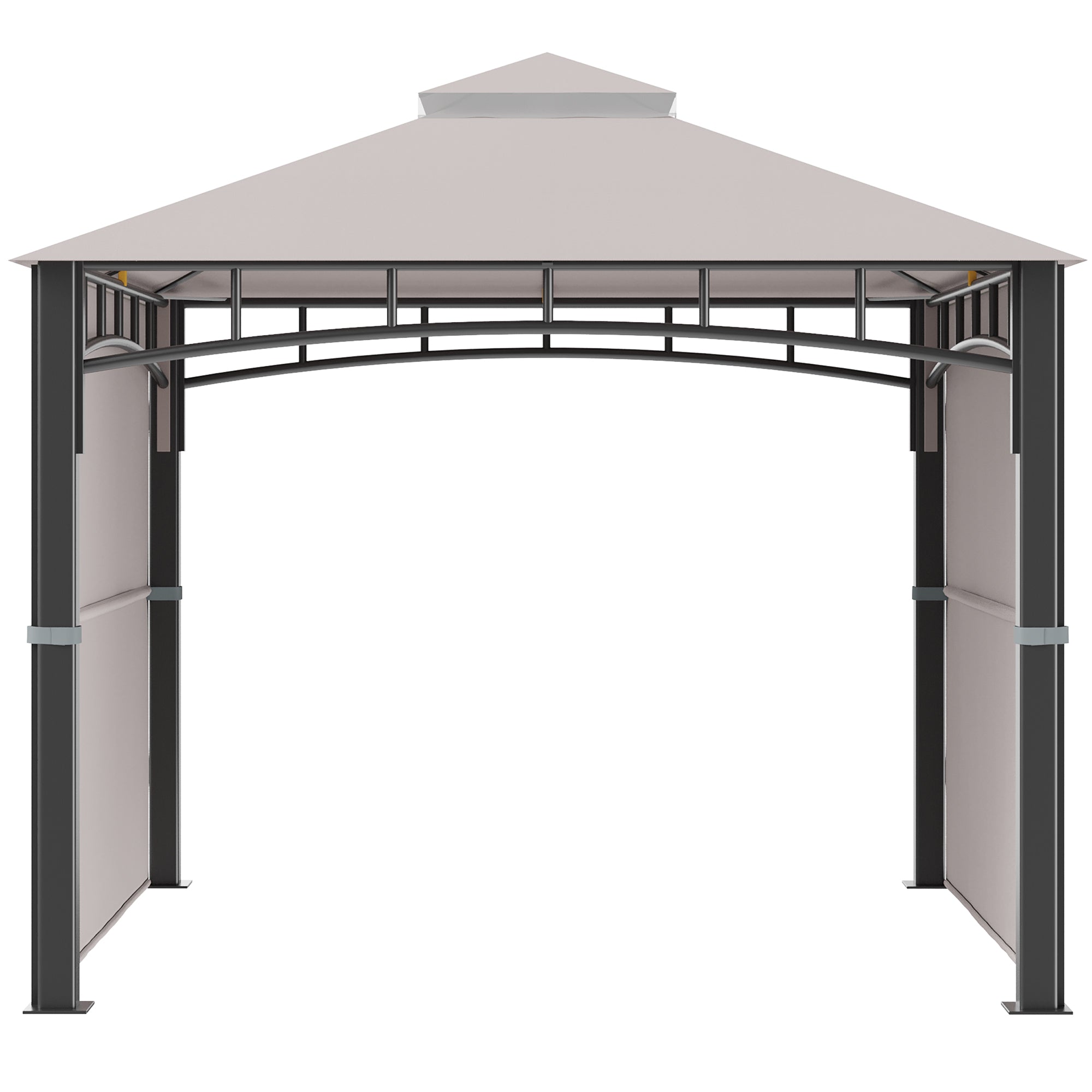 Gazebo da Giardino 3x3m con Tenda Parasole Laterale Cachi