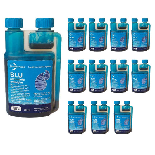 Multipack da 12 pz azzurrante antialghe per laghetto e piscina effetto acqua blu litri 120.000