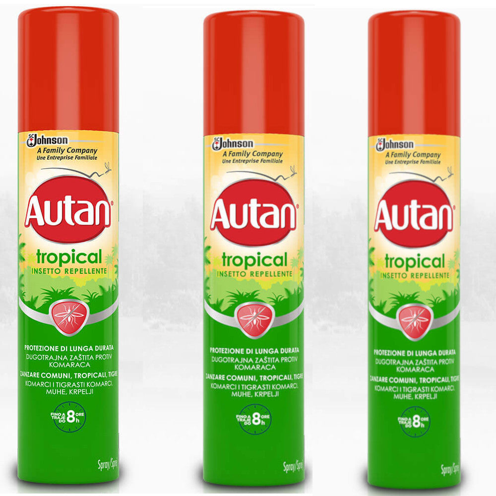 Multipack da 3 spray autan tropical azione fino a 8 ore 100 milliliter ciascuno