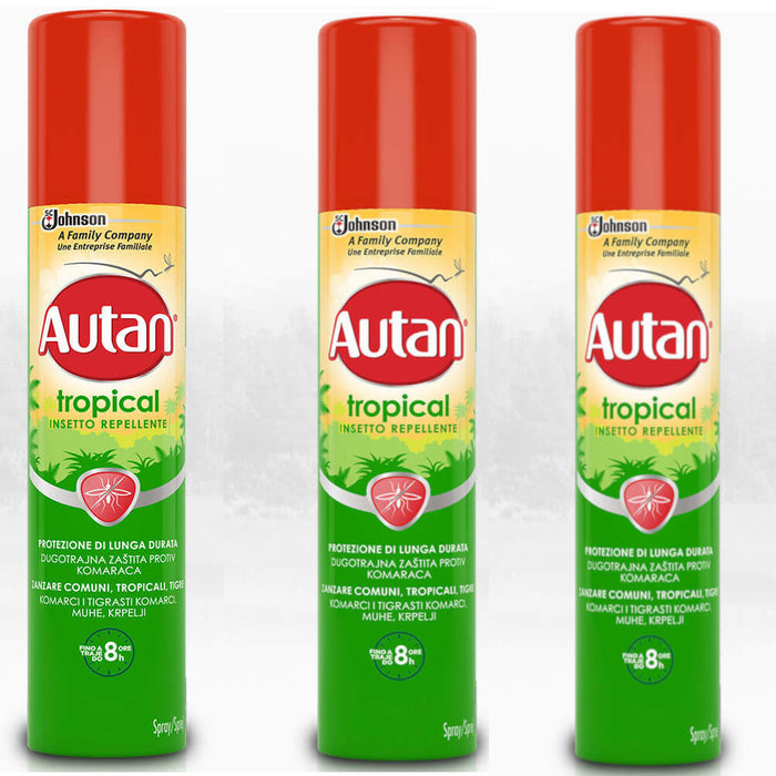 Multipack da 3 spray autan tropical azione fino a 8 ore 100 milliliter ciascuno