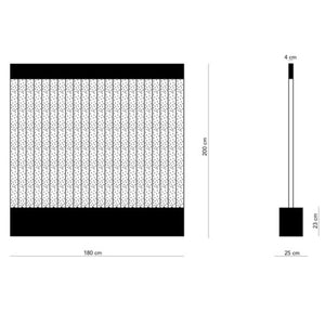 Perlage corallo gigante cascata da interno 180x25x altezza 200 cm