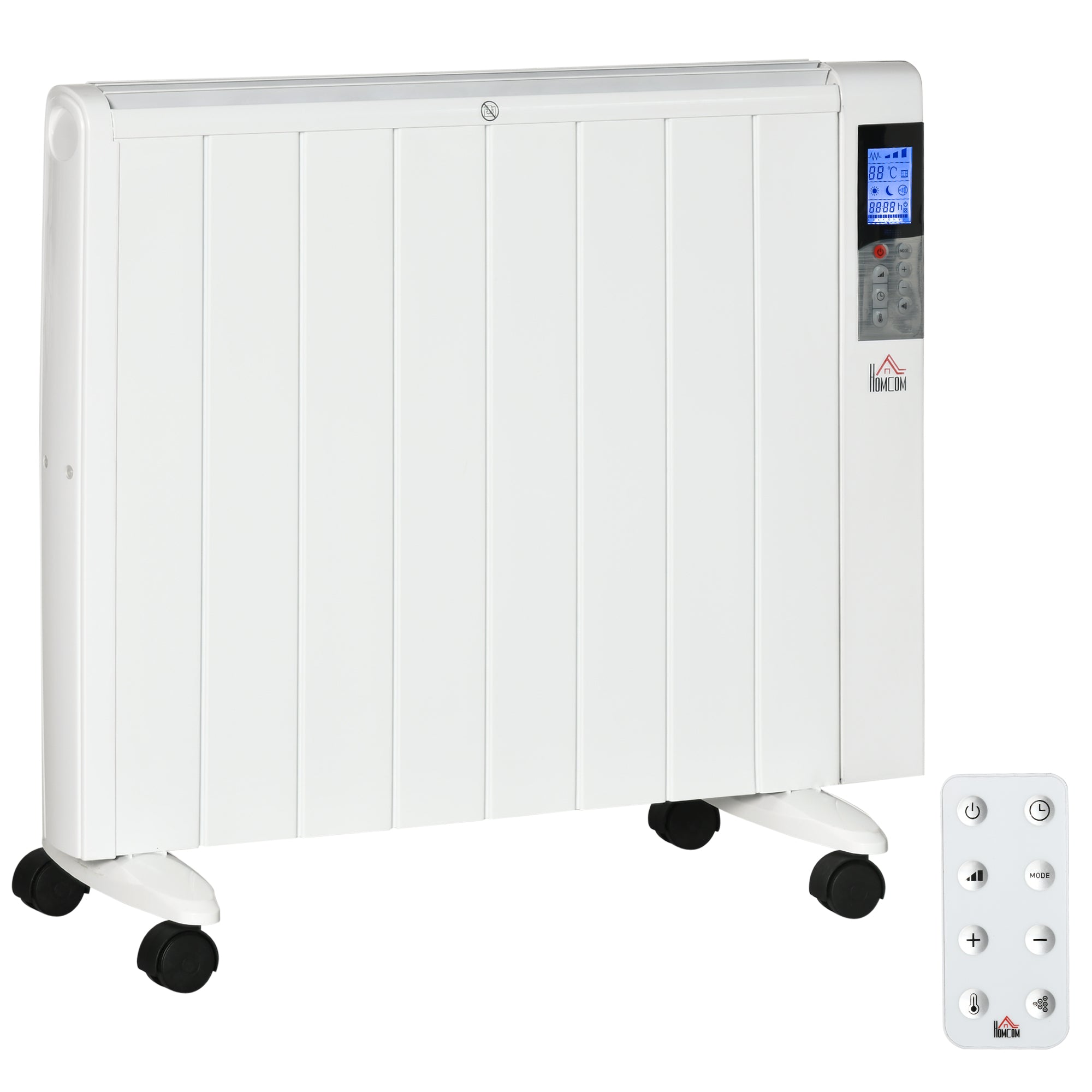 Stufetta Elettrica 2000W 75x31x66,5 cm con Timer e Impostazioni di Calore Bianco