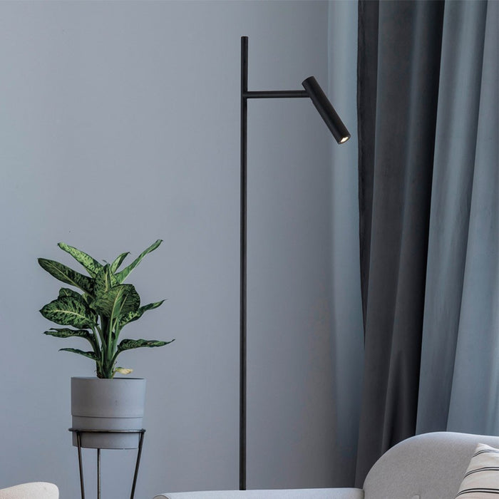 Piantana Lampada Da Terra Moderno Estudo Metallo Nero 1 Luce Led 11W