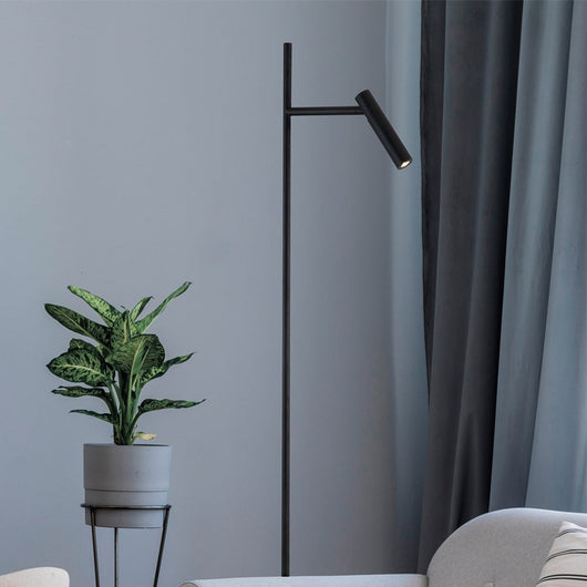 Piantana Lampada Da Terra Moderno Estudo Metallo Nero 1 Luce Led 11W