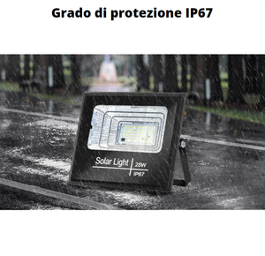 Proiettore led solare 40 watt nero policristallino ip67 6500k