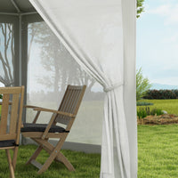 Gazebo da Giardino Esagonale con Doppio Ingresso 3.94x3.94x2.5 m in Metallo e Poliestere Crema