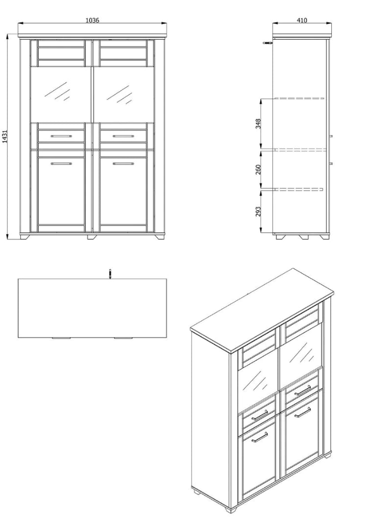 Vetrina doppia colonna, finitura Rovere e Carbone, ZFM87311011