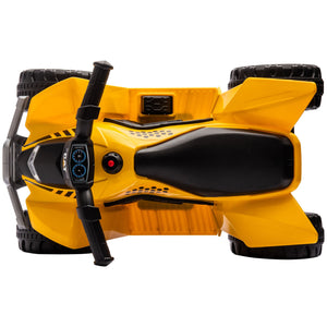 Mini Quad Elettrico per Bambini 6V Clacson e Fari con Licenza Caterpillar Giallo