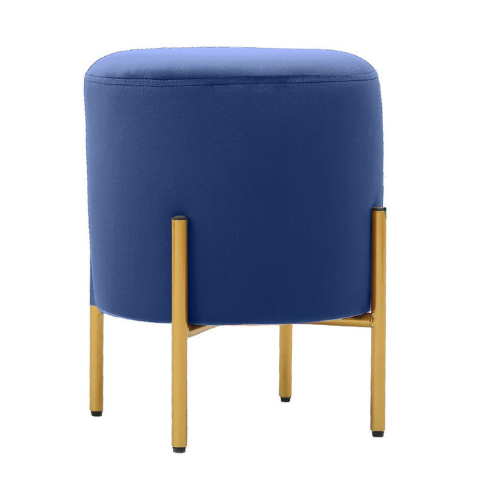 Pouf Ø35x42 cm in velluto con piedi in ottone