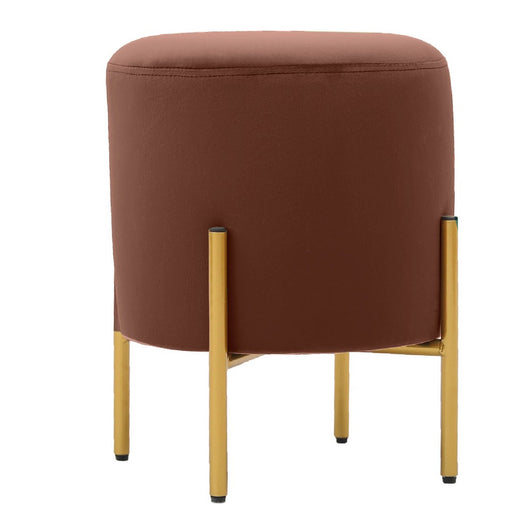 Pouf tondo da salotto in velluto marrone