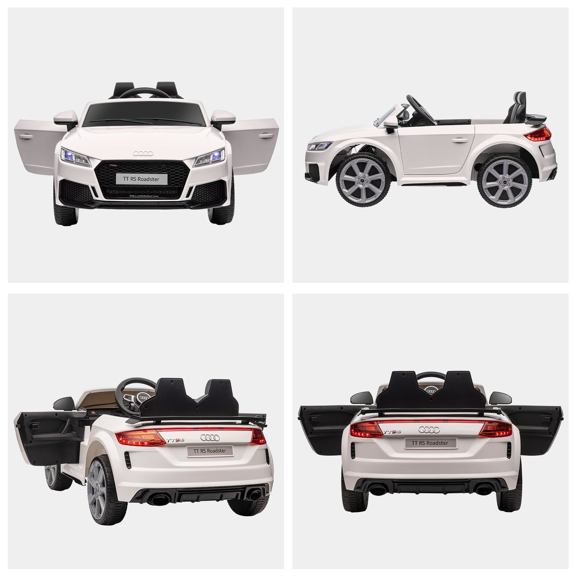 Macchina Elettrica per Bambini 12V con Licenza Audi TT Bianco