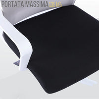 Sedia Operativa da Ufficio 45x51x94/100h cm Ergonomica con Supporto Lombare Bianca