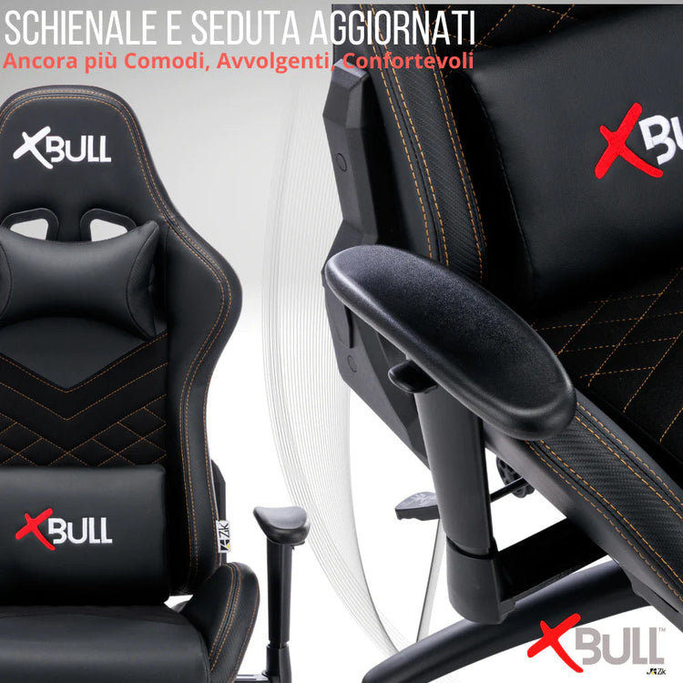 Sedia Gaming da Ufficio 68x55x129/139 cm con Poggiapiedi e Supporto Lombare Nera