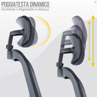 Sedia Direzionale da Ufficio 62x63x119/129 cm Ergonomica con Braccioli Pieghevoli Certificata EN1335 Nera