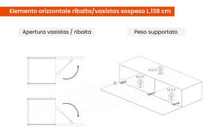 Parete soggiorno moderna, finitura Bianco Lucido e Cadiz, ZLCINFNCOMP21-1