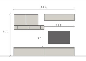 Parete attrezzata moderna di design, finitura Argilla, Bronzo e Mercure, ZLCINFNCOMPN27-1