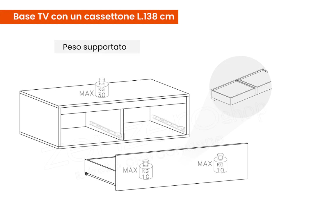 Parete attrezzata di design Made in Italy, Argilla e Mercure, ZLCINFNCOMPN38-1