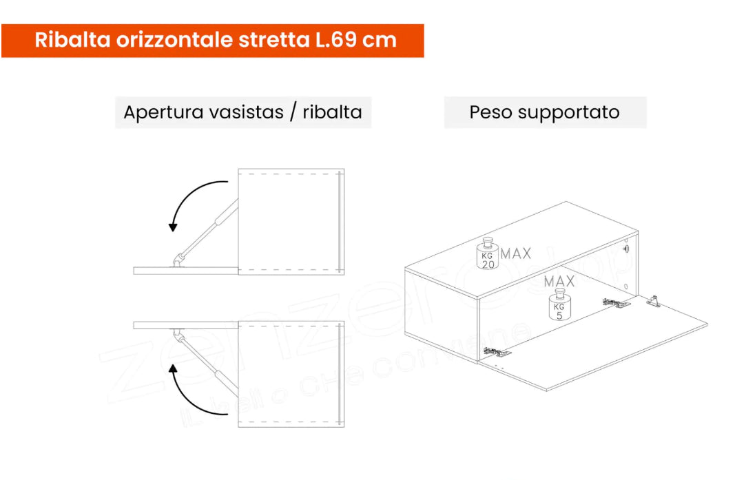 Parete attrezzata di design Made in Italy, Argilla e Mercure, ZLCINFNCOMPN38-1