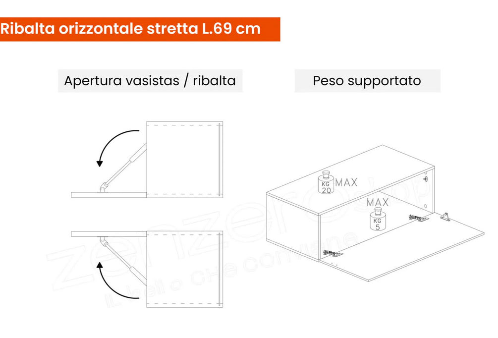 Parete attrezzata economica dal design moderno, finitura Bianco lucido e Cadiz, ZLCINFNCOMPN41-1