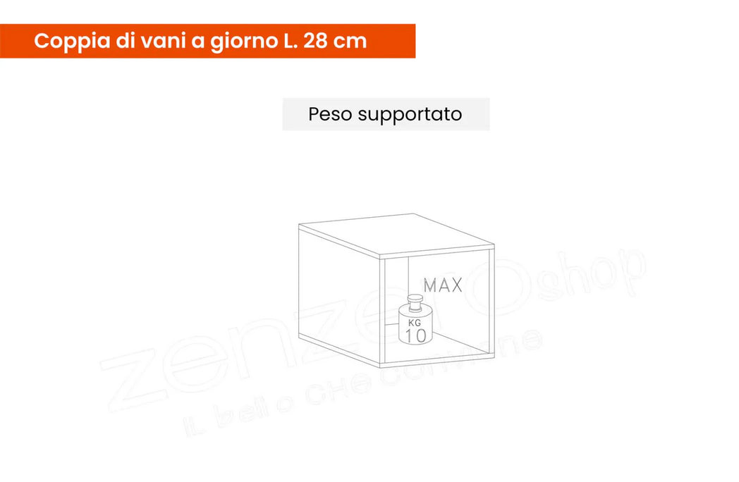 Parete attrezzata soggiorno, Ingresso moderno finitura Bianco lucido e Cadiz, ZLCINFNCOMPN49-1