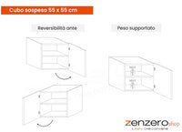 Parete attrezzata moderna da ingresso, finitura Lava e Mercure, ZLCINFNCOMPN51-1