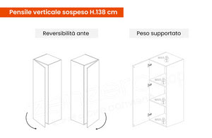 Colonna da bagno sospesa, finitura Mercure, ZLCINFPENBA2