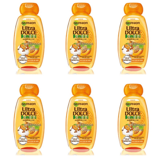 Shampoo 2in1 bambini garnier ultra dolce all'estratto di albicocca 6 confezioni da 300 ml