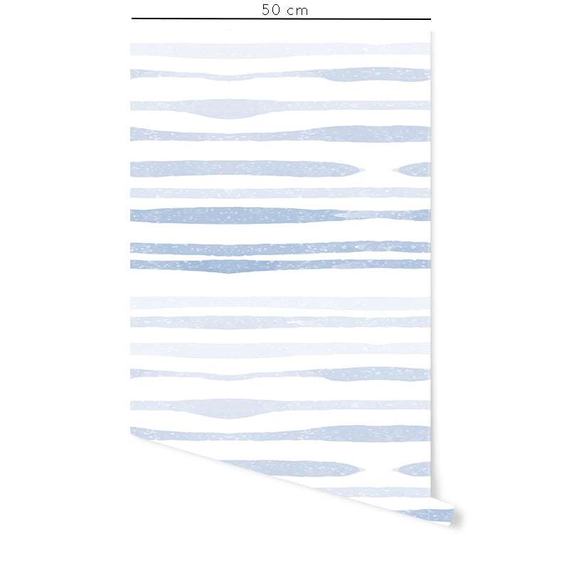 Carta da parati adesiva Waves in vinile azzurro- 1 rotolo 50x300 cm - Decochic