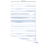 Carta da parati adesiva Waves in vinile azzurro- 1 rotolo 50x300 cm - Decochic