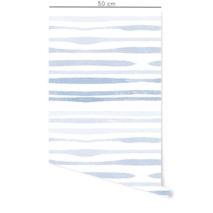 Carta da parati adesiva Waves in vinile azzurro- 1 rotolo 50x300 cm - Decochic