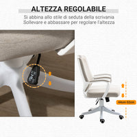 Sedia Operativa Ergonomica Regolabile Funzione Dondolo Beige e Bianco