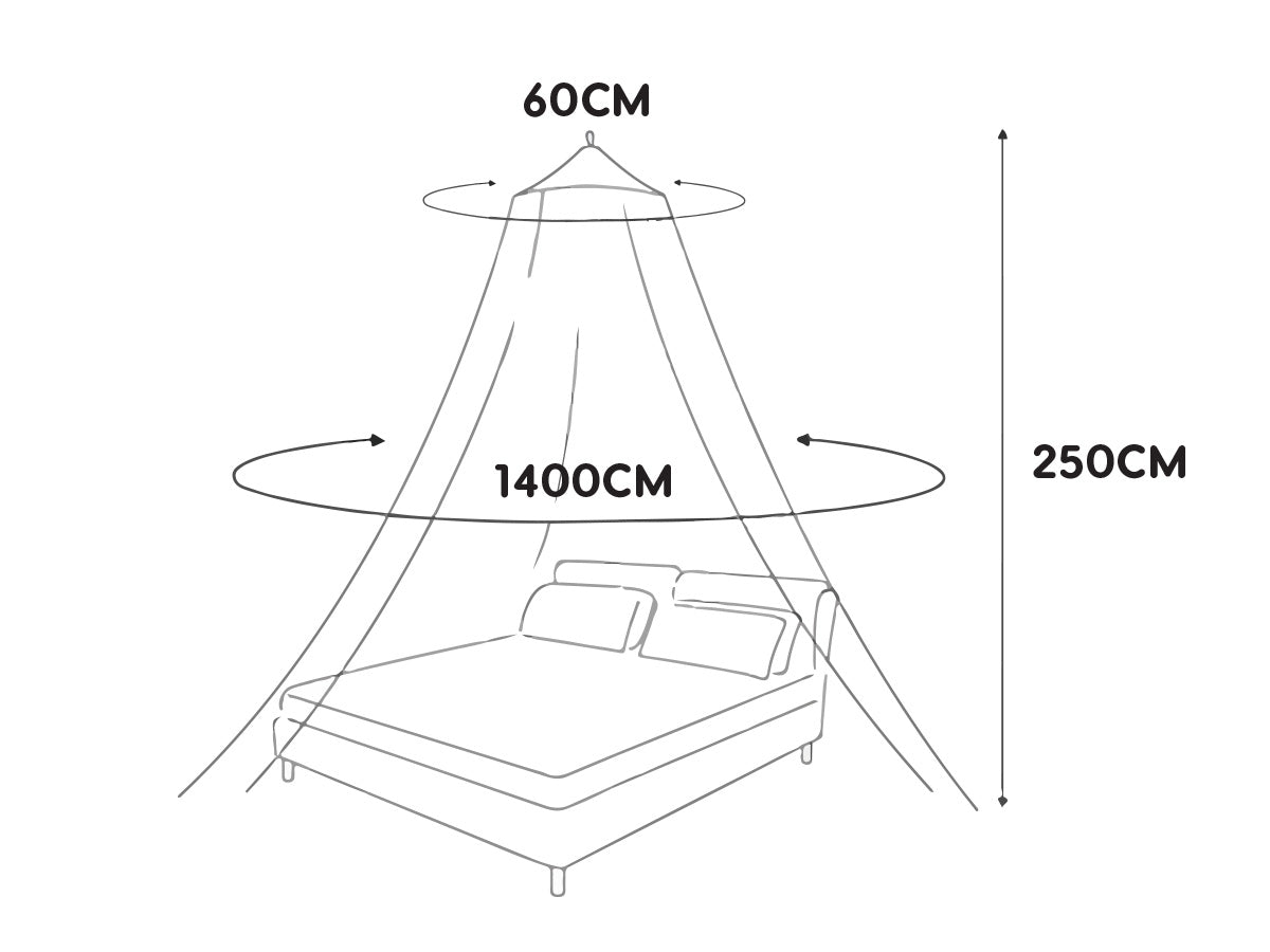 Zanzariera Letto Matrimoniale 60X250X1400cm Universale Forma a Cupola