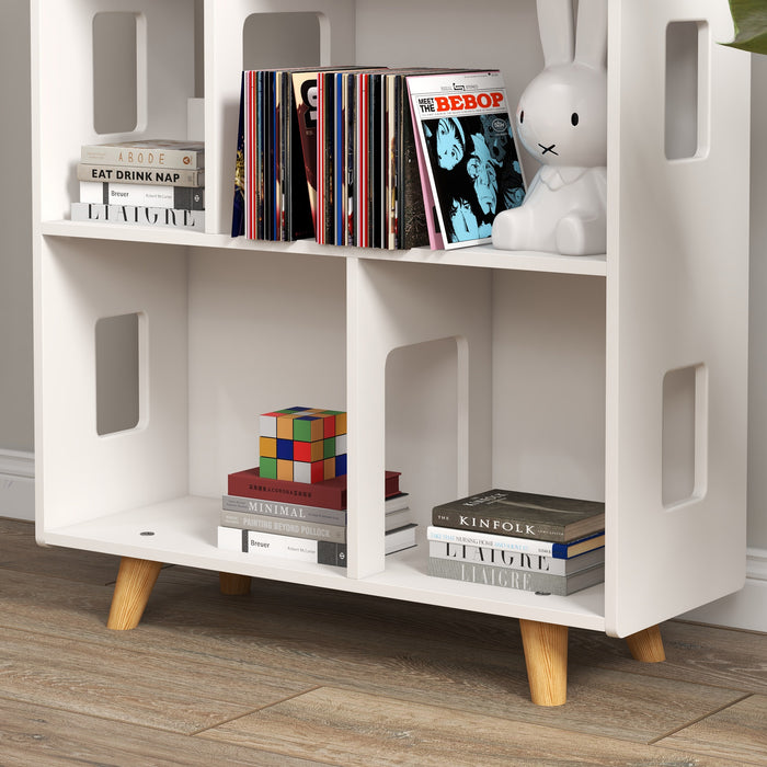 Libreria per Bambini 65x25x108,5 cm in MDF e Legno di Pino Bianco