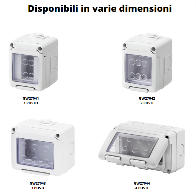 Gewiss scatola parete grigia ip55 stagna 3 posto gw27043