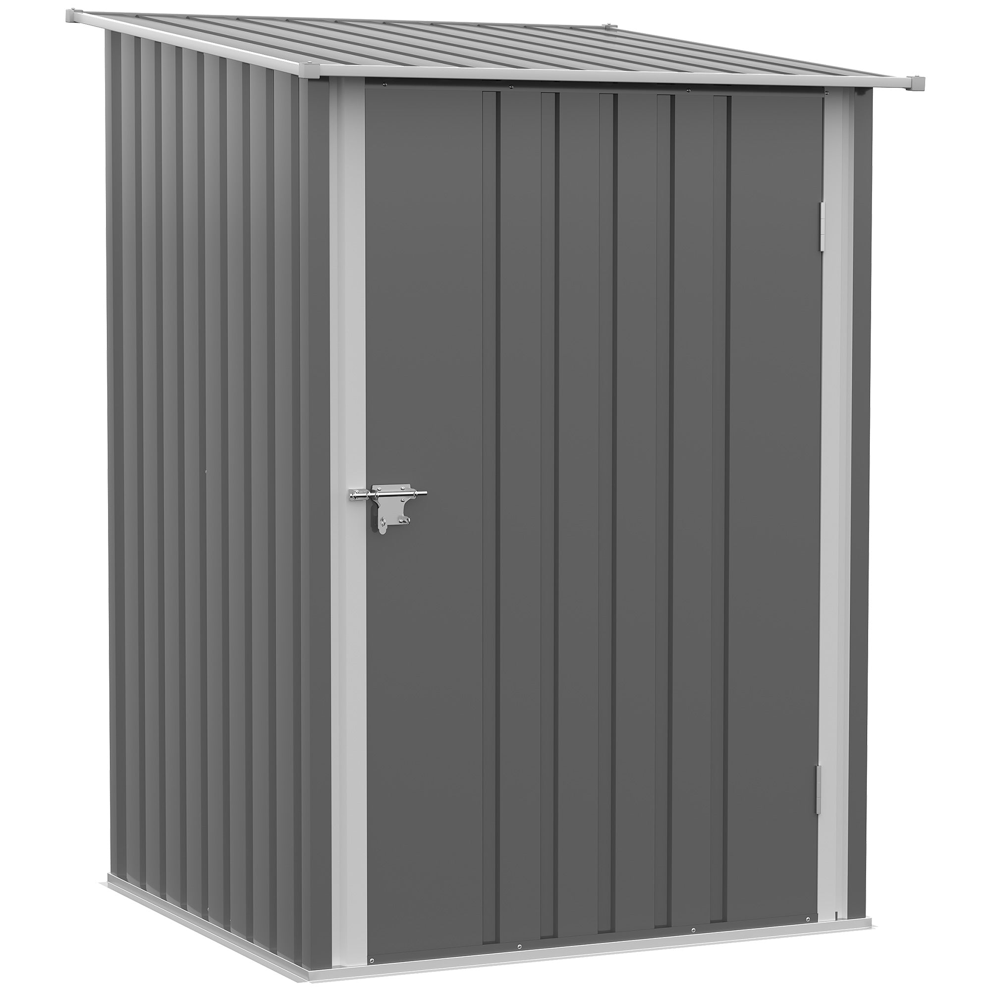 Casetta Box da Giardino 100x103x160cm in Acciaio Galvanizzato Grigio