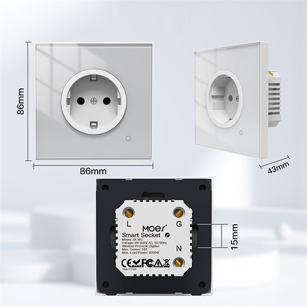 ZigBee 3.0 Presa Da Muro Versione EU Schuko 86X86 Compatibile Con Alexa Google Philips Hue Samsung Smartthings