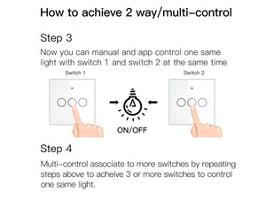 ZigBee Interruttore Smart Da Parete Con 3 Tasti Touch Con Pannello in Cristallo App Tuya Colore Bianco Scatola 503