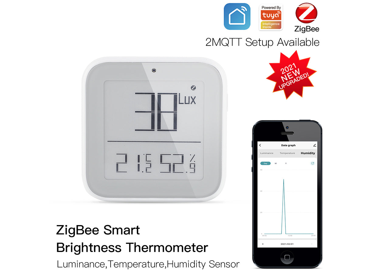 ZigBee Sensore Di Temperatura Umidita e Luce 3 In 1 APP Tuya Piccolo Quadrato