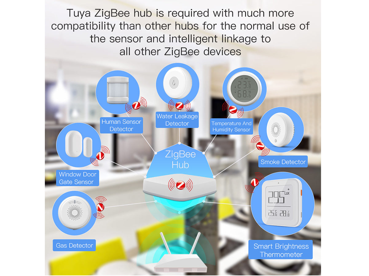 ZigBee Sensore Di Temperatura Umidita e Luce 3 In 1 APP Tuya Piccolo Quadrato