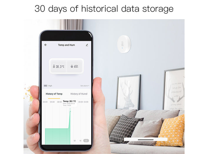 ZigBee Sensore Di Temperatura e Umidita APP Tuya Piccolo e Rotondo