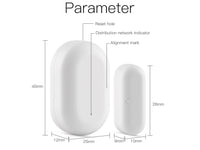 ZigBee Sensore Magnetico Per Porta e Finestra Senza Filo Antifurto Casa Notifica Remota Door Window Magnetic Sensor